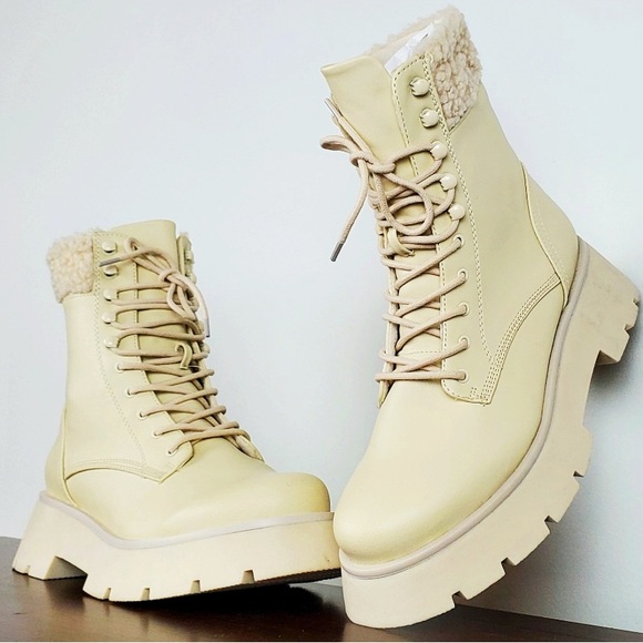 Circus by Sam Edelman Women's Larsa Ivory Cream Combat Boot Saks Fifth Ave NWT - Picture 4 of 16